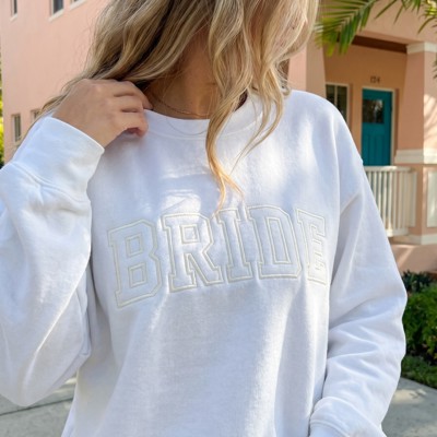 Embroidered Crewneck Sweatshirt Oversized Statement Sweatshirt, Anniversary, Wedding, Birthday & Honeymoon Gift Wifey Shirt