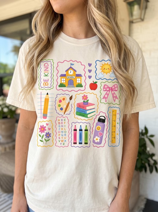 Back to School Teacher Comfort Colors Tee, Teacher Graphic Shirt, First Day of School Outfit, Teacher Gift, Elementary Teacher Shirt, Classroom Tee, Teacher Apparel