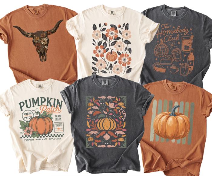 Fall Comfort Colors Graphic Tee, Pumpkin Shirt, Western Floral Tee, Homebody Fall Shirt, Autumn Graphic Tee, Cozy Fall Outfit, Thanksgiving Shirt, Cottagecore Tee