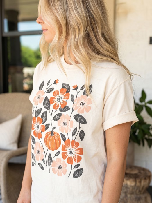 Fall Comfort Colors Graphic Tee, Pumpkin Shirt, Western Floral Tee, Homebody Fall Shirt, Autumn Graphic Tee, Cozy Fall Outfit, Thanksgiving Shirt, Cottagecore Tee