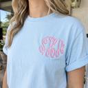  Personalized Embroidered Monogram Comfort Colors Tee, Custom Initial Shirt, Monogram T Shirt, Preppy Embroidered Tee, Gift for Her, Bridesmaid Gift