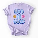  God Is Good Faux Painted Smiley Comfort Colors Tee, Christian Graphic Shirt, Hand Painted Style Tee, Smiley Face Faith Shirt, Religious Graphic Tee, Cute Christian Outfit, Inspirational Shirt