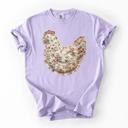  Floral Chicken Patchwork Comfort Colors Graphic Tee, Chicken Shirt, Farmhouse Shirt, Country Graphic Tee, Cottagecore Shirt, Farm Girl Outfit, Vintage Farm Tee