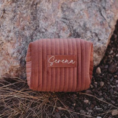 Personalized Velvet Makeup Bag, Custom Cosmetic Pouch, Travel Toiletry Bag for Women, Birthday Gift for Her, Elegant Gift Idea