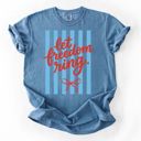  Let Freedom Ring Stripe Graphic Tee, 4th of July Shirt for Women, Patriotic Shirt Women, Fourth of July Outfit, America Graphic Tee, Cute Patriotic Shirt, USA Summer Tee