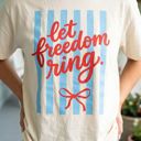  Let Freedom Ring Stripe Graphic Tee, 4th of July Shirt for Women, Patriotic Shirt Women, Fourth of July Outfit, America Graphic Tee, Cute Patriotic Shirt, USA Summer Tee