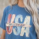  USA 250 Years 1776-2026 Faux Paint Texture Graphic Tee, America 250th Anniversary Shirt, 4th of July Outfit for Women, Patriotic Summer Tee, USA Comfort Colors Shirt