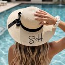  Personalized Initials Floppy Beach Hat, Custom Embroidered Sun Hat, Bachelorette Beach Hat, Bridesmaid Gift Hat, Girls Trip Accessory, Custom Initial Hat for Women, Beach Vacation Hat, Summer Gift for