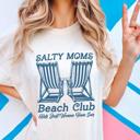  Salty Moms Beach Club Comfort Colors Graphic Tee, Beach Shirt for Women, Funny Mom Beach Tee, Summer Vacation Shirt, Beach Trip Outfit, Cute Beach Tee, Gift for Mother's Day
