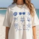  Feelin' Beachy Blue Text Comfort Colors Graphic Tee – Trendy Blue Beach Shirt for Women, Cute Summer Tee for Vacation Vibes