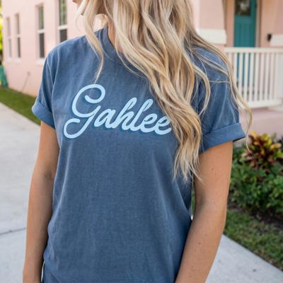 Personalized Name Blue Script Comfort Colors Tee, Custom Retro Shirt, Gift For Her, Custom Apparel, Vintage Name Tee, Personalized Graphic Shirt, Casual Outfit