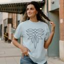  Boot Stitch Western Tee, Comfort Colors Crewneck T-Shirts for Women, Graphic Tee Cotton Tee