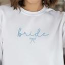  Embroidered Bride Sweatshirt Crewneck with Bow, Sweater, Bridal Shower Gifts, Engagement Gift