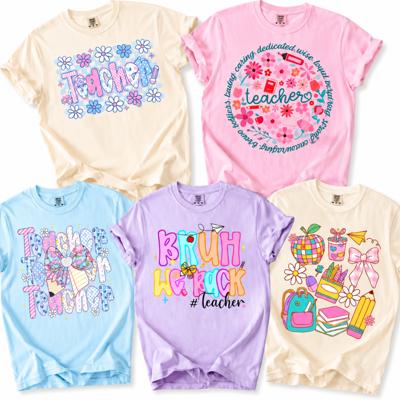 Chalkboard Chic Teacher Tee, Colorful Comfort Colors Shirts for Educators, Back to School & Teacher Appreciation Outfits
