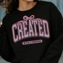  Created with a Purpose Christian Sweatshirt – Inspirational Faith-Based Crewneck for Women, Cozy Religious Gift Idea