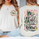 Be Still and Know Psalms 46:10 Christian Comfort Colors Tee – Faith-Based Graphic T-Shirt for Women