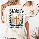  Mama Simply Blessed Comfort Colors Tee – Christian Motherhood Shirt for Women, Cute Faith-Based Graphic Tee for Moms
