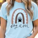  Dog Mom Rainbow Paw Comfort Colors Tee, Cute Dog Lover Graphic Shirt, Pet Mom T-Shirt, Vintage Wash Comfort Colors Top, Dog Mama Gift for Women