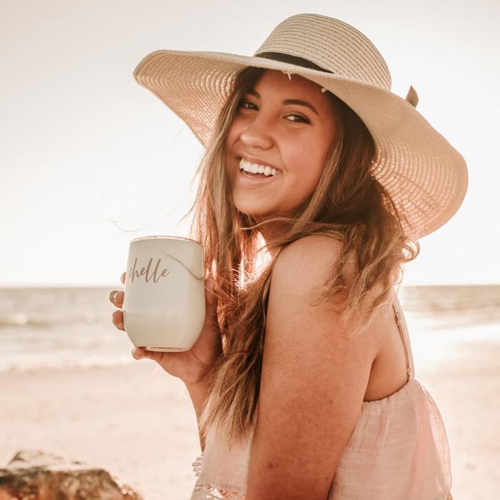 Embroidered Floppy Sun Hat for Honeymoon Gift, Monogrammed Bachelorette Party Personalized Gift, Bridesmaid Gift Custom Beach Hat