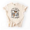  First of All, Jesus Thinks I'm a Delight Comfort Colors Tee, Christian Shirt, Funny Faith Based Goose Top, Cute Duck Lover Tee, Quirky Religious Shirt, Casual Christian Apparel  