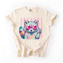  Raccoon Sunglasses Stripe Comfort Colors Tee, Peace Sign Raccoon Tee, Retro Inspired Animal Shirt, Cute Wildlife Graphic, Colorful Statement Tee, Fun Casual Top, Playful Gift Idea  