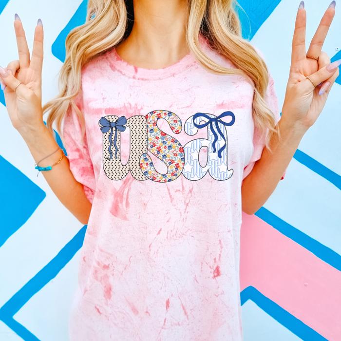 Cute Patriotic USA Shirts for Women – Tie Dye & Comfort Colors Tees with Leopard, Rainbow, Bows & Popsicle Designs