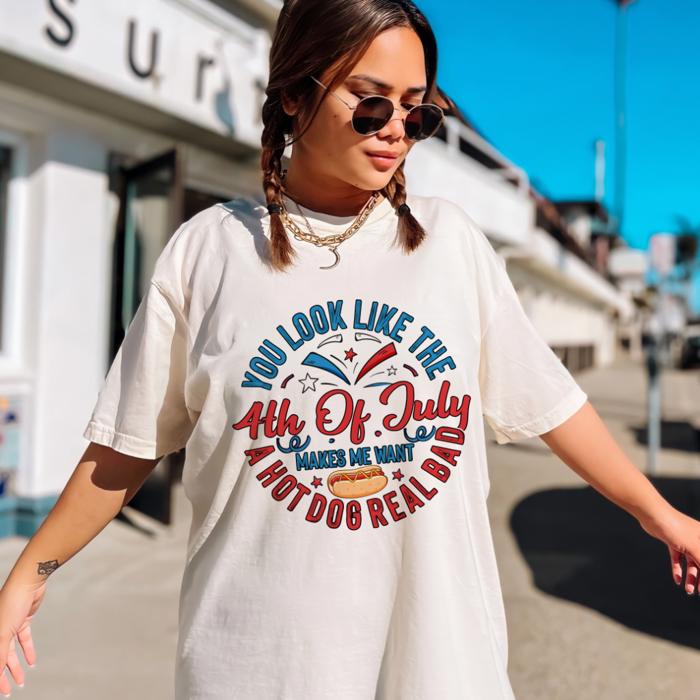 Patriotic Comfort Colors Tee for Women, Cute Red White and Blue USA Shirt for Women, 4th of July Casual Graphic Tee For Her