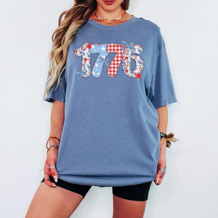 4th of July Patriotic Flag Shirts for Women, You Look like the 4th Of July All-American Comfort Colors Tee, Red, White & Cute, Freedom Looks Good on You Graphic Tee