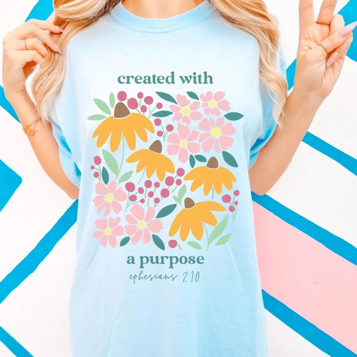 God Turns Broken Pieces into Masterpieces Christian T-Shirts for Women  Comfort Colors Graphic Tee Spring Floral Cotton