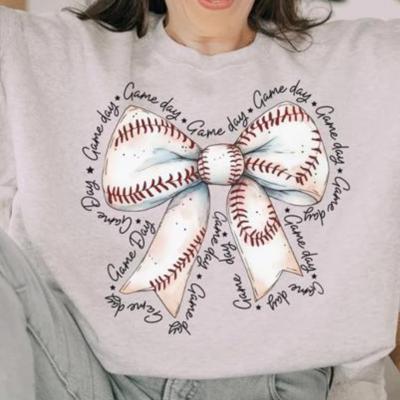 Baseball Bow Sweatshirt – Cozy and Stylish Game Day Apparel for Women