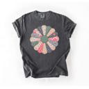  Faux Patchwork Floral Bloom Graphic Comfort Colors Tee, Vintage Inspired Flower Shirt, Quilted Look Floral Top, Cottagecore Casual Tee, Garden Outfit