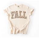  Fall Checkered Block Letter Comfort Colors Tee, Autumn Checkerboard Statement Shirt, Vintage Fall Inspired Top, Neutral Seasonal Graphic Tee, Cozy Casual Outfit, Trendy Everyday Shirt, Cute Autumn Gif
