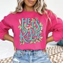  He Is Risen Floral Christian Sweatshirt, Easter Faith Sweatshirt, Gildan Oversized Sweatshirt for Women, Religious Gift