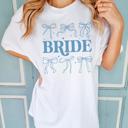  Bride Bow Comfort Colors Tee, Bachelorette Party Graphic Shirt for Bride, Oversized Preppy Wedding T-Shirt, Gift for Her, Bridal Outfit