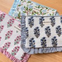  Personalized Floral Quilted Ruffle Pouch, Custom Embroidered Makeup Bag, Patchwork Cosmetic Case, Zipper Travel Pouch, Monogram Gift for Her, Floral Toiletry Bag
