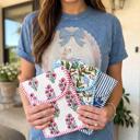  Floral Patchwork Quilted Kindle Sleeve, Padded iPad Mini Case, Cotton Storage Pouch, Magnetic Closure E Reader Cover, Travel Organizer, Small Tech Accessory Bag