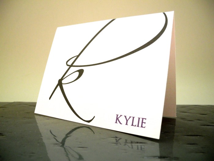 Calligraphy Stationary, Personalized Stationery Set, Custom Notecard Set, Set of 10