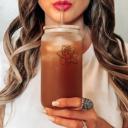 Lily - No Personalization (Frosted Cup) Personalized Iced Coffee Cup Floral Shell, Custom Can Glass with Lid and Straw, Bridesmaid Gift, Bachelorette Glass Cup, Bridesmaid Proposal
