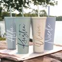  Personalized Tumbler With Lid and Straw, Bridesmaids Gifts, Large 24 oz Acrylic Tumbler, Skinny Tumbler, Personalized Gift, Teacher Gift
