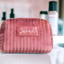  Personalized Velvet Makeup Bag, Custom Cosmetic Pouch, Travel Toiletry Bag for Women, Birthday Gift for Her, Elegant Gift Idea