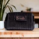  Personalized Velvet Makeup Bag, Custom Cosmetic Pouch, Travel Toiletry Bag for Women, Birthday Gift for Her, Elegant Gift Idea