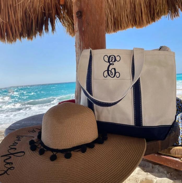 Personalized Medium Tote Bag, Medium Monogram Tote Bag, Canvas Tote, Bridesmaid Gift, Embroidered Classic Medium Tote, Teacher Bag, Bachelorette Party Beach Bag