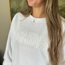  Embroidered Bride Sweatshirt Crewneck, Personalized with Name and Wedding Date on Sleeve Sweater, Bridal Shower Gifts, Engagement Gift