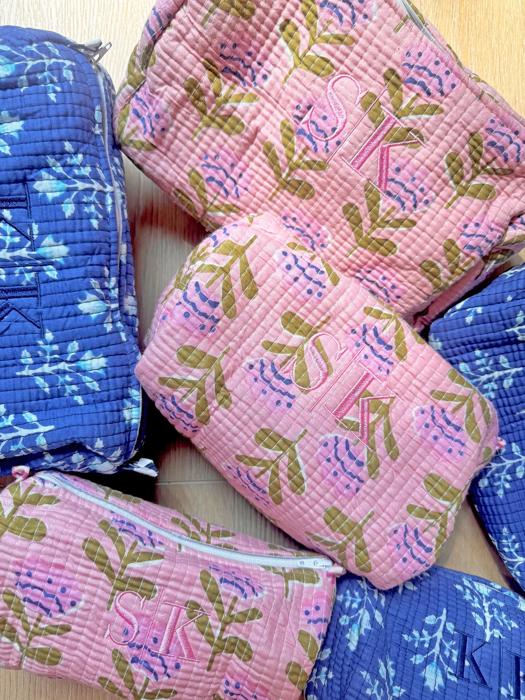 Embroidered Makeup Bag, Personalized Toiletry Bag, Diaper Pouch, Custom Cosmetic Bag, Quilted Toiletry Pouch, Travel Cosmetic Case Gift Monogram
