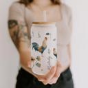  Personalized Iced Coffee Cup with Straw, Summer Tumbler with Bunnies Bees Chickens Lemons, Garden Floral Cup