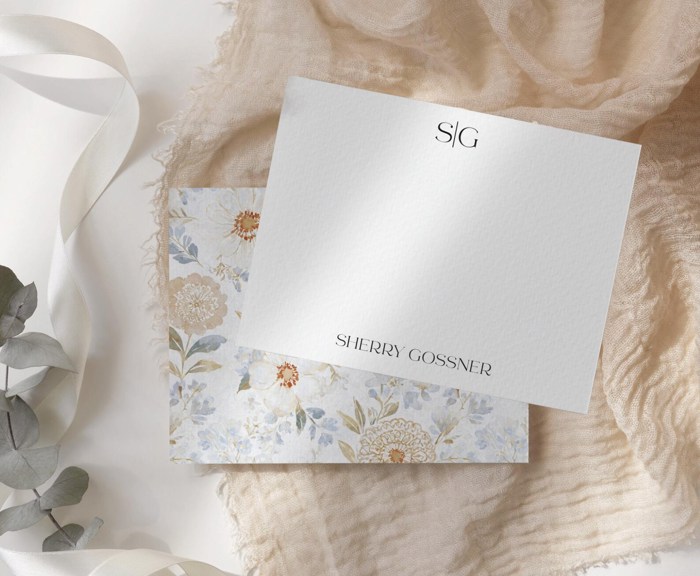 Personalized Couples Stationery Set, Floral Custom Notecards with Names, Wedding Stationery Gift, Thank You Note Cards Set