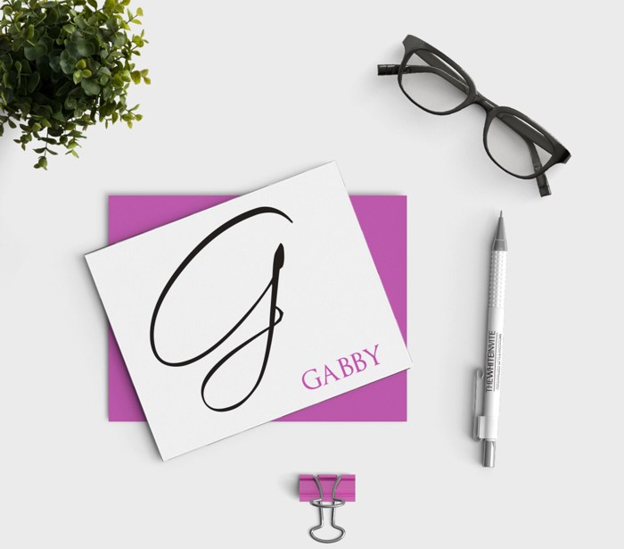 Calligraphy Stationary, Personalized Stationery Set, Custom Notecard Set, Set of 10