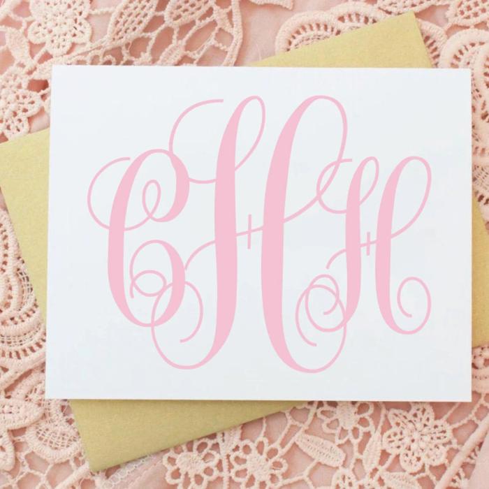 Monogrammed Notecards, Personalized Stationery, Folded Thank You Card, Stationery Set, Monogram Stationary, Custom Note Cards