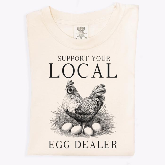 Funny Farm Graphic Tee, Farm Animals Tees, Local Egg Dealer Comfort Colors Tee