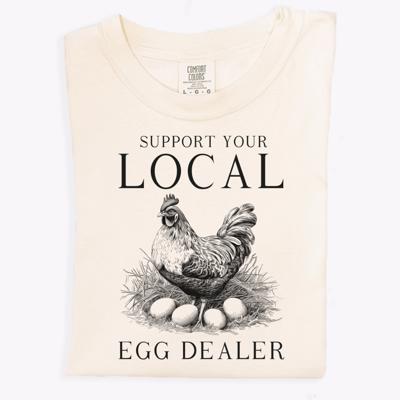 Funny Farm Graphic Tee, Farm Animals Tees, Local Egg Dealer Comfort Colors Tee